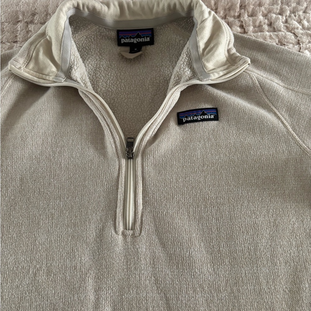 Patagonia Women's Cream Zip-Up Sweater